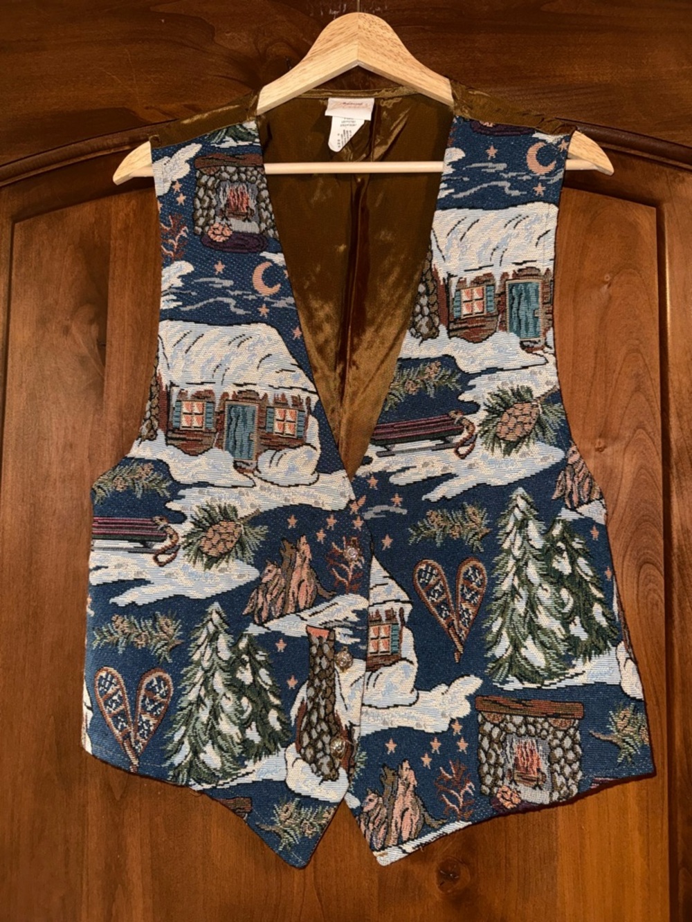 Vintage Backroad Blues Winter Tapestry Vest ❄️
